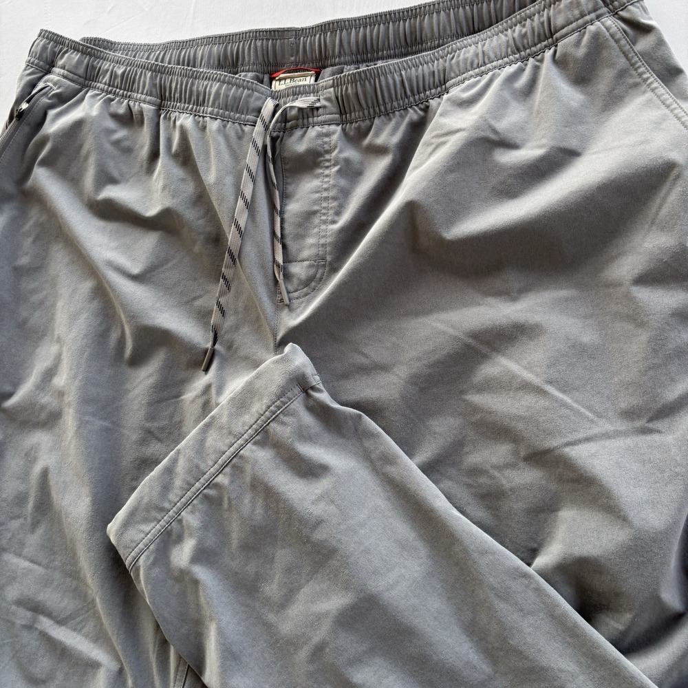 L.L.Bean Gray Elastic Waist Performance Pants Men's XXXL‎ 30 Lined Stretch